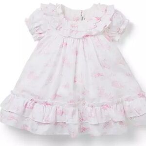 White and Pink Ruffled Baby Dress Easter Dress Janie & Jack (6-12 mos)